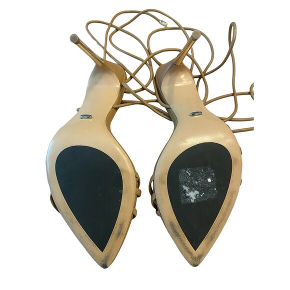 Tony Bianco Mavis Heels Sandal Leather Strappy Pointed Toe Caramel Venice Size 8 - Picture 11 of 15